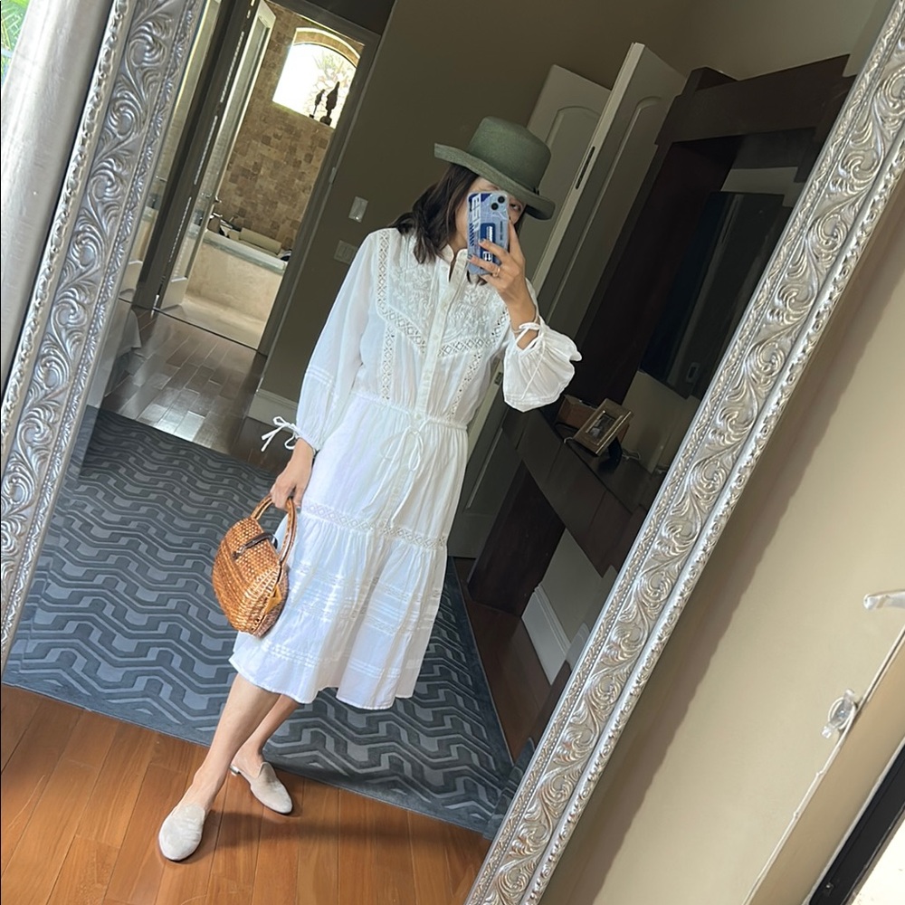 Lauren Ralph Lauren white cotton Long Sleeve Sundress